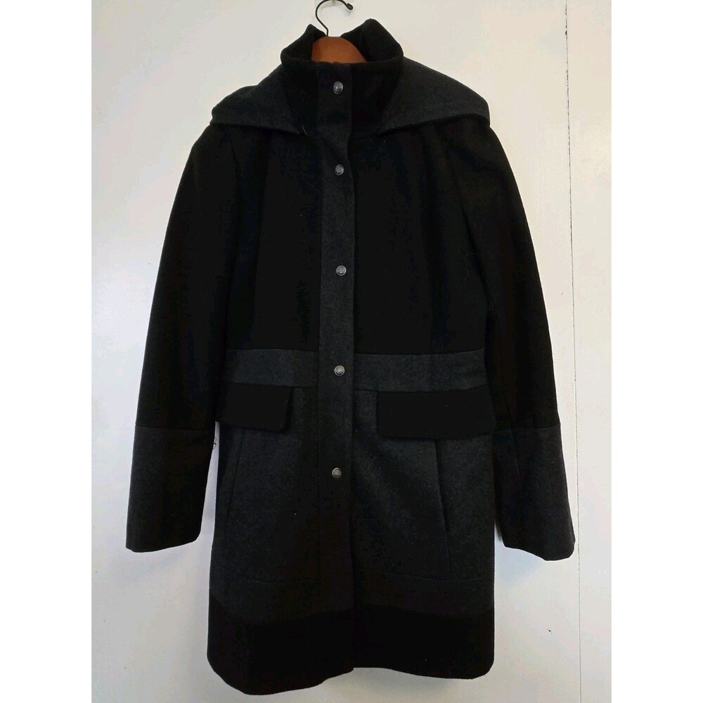 Guess Coat‎ Womens L Black Wool Blend Winter Old Money Classy Timeless Preppy